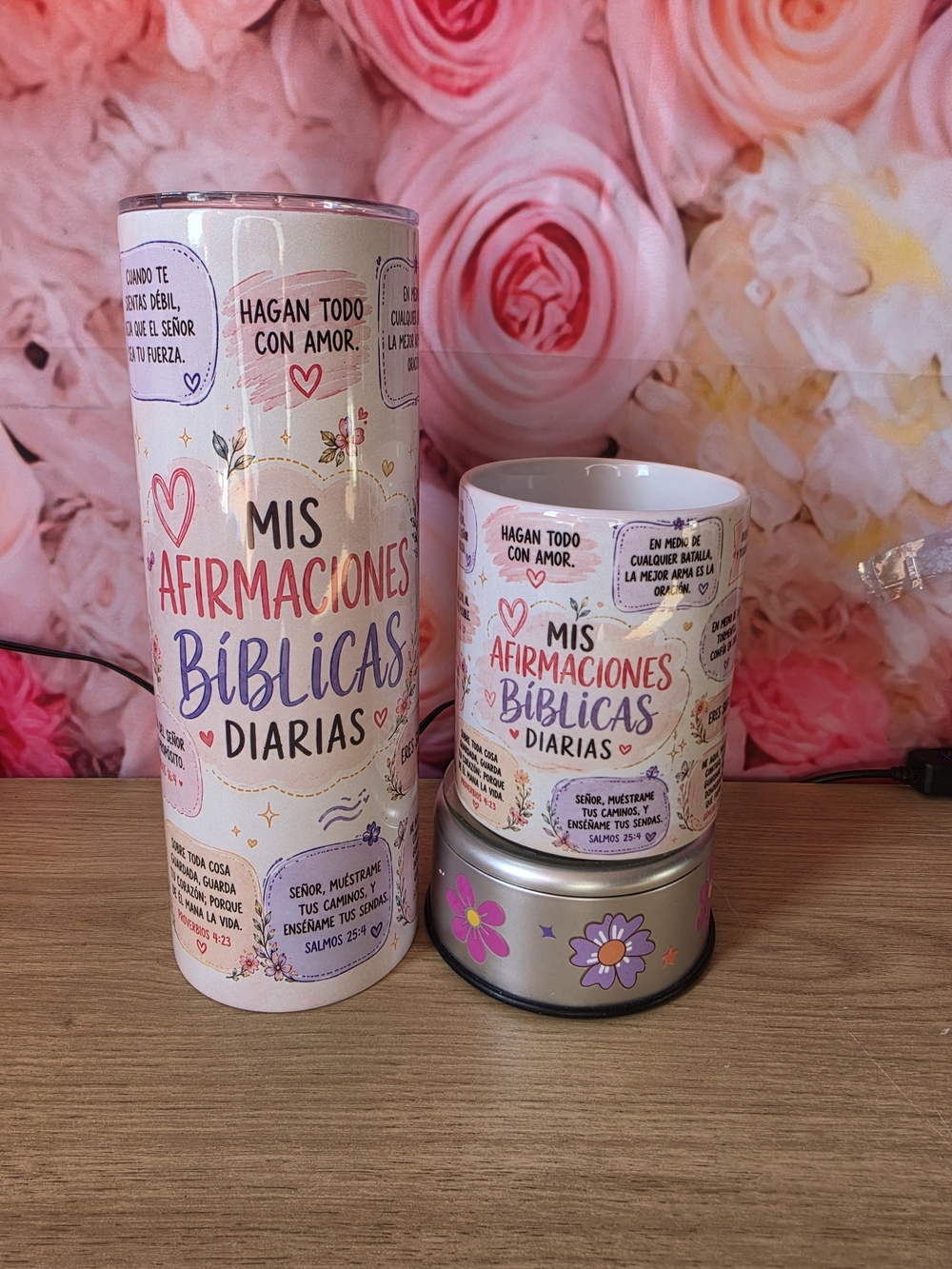 Mis Afirmaciones Bíblicas Diarias - Tumbler 20oz Y taza 11oz